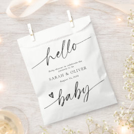 Moderne Elegante Script Baby Shower Bedankzakje