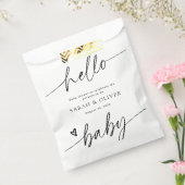 Moderne Elegante Script Baby Shower Bedankzakje (Gezegeld)