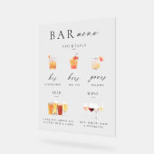 Moderne Elegante Script Bar Menu Handtekening Acryl Bord (Hoek)