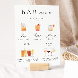 Moderne Elegante Script Bar Menu Onderschrift Poster