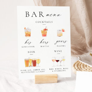 Moderne Elegante Script Bar Menu Onderschrift Poster