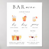 Moderne Elegante Script Bar Menu Onderschrift Poster (Voorkant)