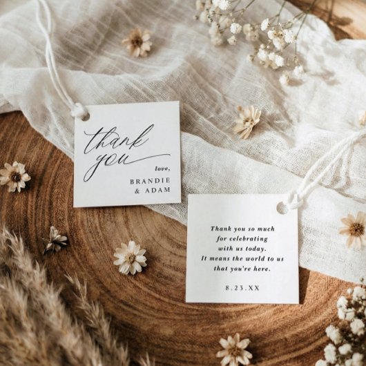 Moderne Elegante Script Bedankt Trouwdag Bedankjes Labels