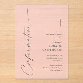 Moderne Elegante Script Bevestiging Acryl Uitnodigingen (Voorkant)