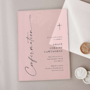 Moderne Elegante Script Bevestiging Acryl Uitnodigingen