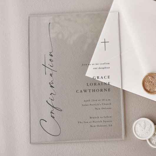 Moderne Elegante Script Bevestiging Acryl Uitnodigingen