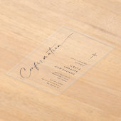 Moderne Elegante Script Bevestiging Acryl Uitnodigingen (Laagn)
