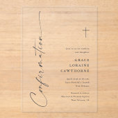 Moderne Elegante Script Bevestiging Acryl Uitnodigingen (Voorkant)