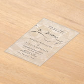 Moderne Elegante Script Bruiloft Acryl Uitnodigingen (Laagn)