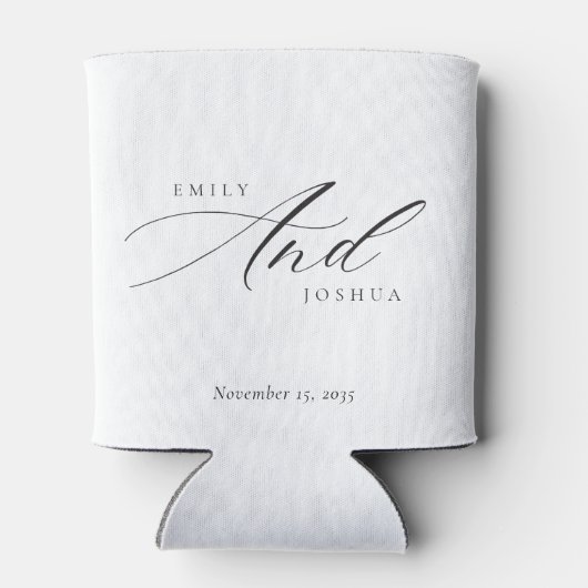 Moderne Elegante Script Bruiloft Blikjeskoeler (Achterkant)