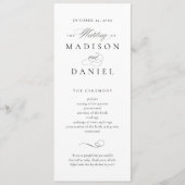 Moderne Elegante Script Bruiloft Programmakaart (Voorkant)