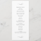 Moderne Elegante Script Bruiloft Programmakaart (Achterkant)