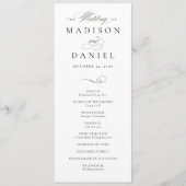 Moderne Elegante Script Bruiloft Programmakaart (Voorkant)