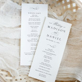 Moderne Elegante Script Bruiloft Programmakaart