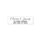 Moderne Elegante Script Bruiloft Retouradres Zelfinktende Stempel (Design)