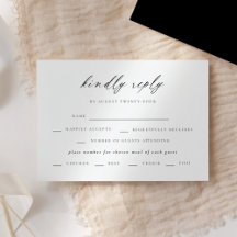 Moderne Elegante Script Bruiloft RSVP