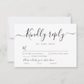 Moderne, elegante script bruiloft RSVP Kaartje (Voorkant)