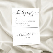 Moderne, elegante script bruiloft RSVP Kaartje