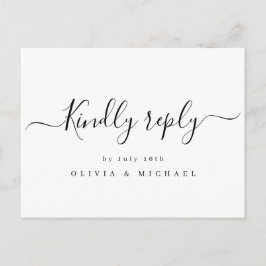Moderne, elegante script bruiloft RSVP Uitnodiging Briefkaart