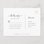 Moderne, elegante script bruiloft RSVP Uitnodiging Briefkaart (Achterkant)