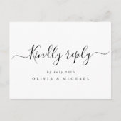 Moderne, elegante script bruiloft RSVP Uitnodiging Briefkaart (Voorkant)