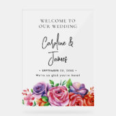 Moderne Elegante Script Bruiloft Verwelkoming Acryl Bord (Voorkant)
