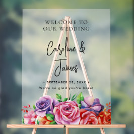 Moderne Elegante Script Bruiloft Verwelkoming Acryl Bord