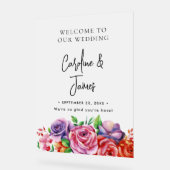 Moderne Elegante Script Bruiloft Verwelkoming Acryl Bord (Hoek)