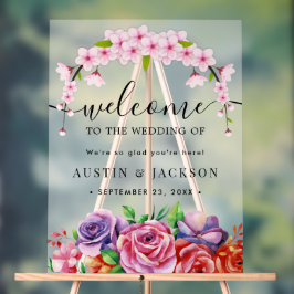Moderne Elegante Script Bruiloft Verwelkoming Acryl Bord