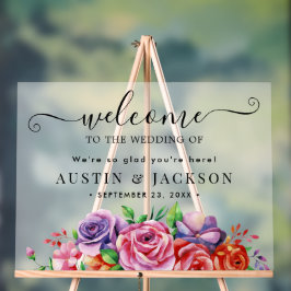 Moderne Elegante Script Bruiloft Welkom  Acryl Bord