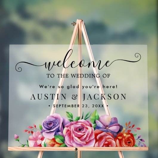 Moderne Elegante Script Bruiloft Welkom Acryl Bord (Neutraal)