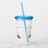 Moderne Elegante Script Bruiloft Welkom Acryl Drinkbeker (Links)