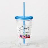 Moderne Elegante Script Bruiloft Welkom Acryl Drinkbeker (Voorkant)