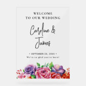 Moderne Elegante Script Bruiloft Welkom Acryl Sig Bord (Voorkant)