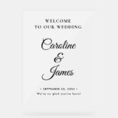 Moderne Elegante Script Bruiloft WELKOM Acrylaat b Acryl Bord (Voorkant)