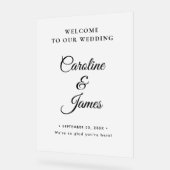 Moderne Elegante Script Bruiloft WELKOM Acrylaat b Acryl Bord (Hoek)