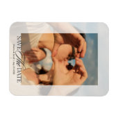 Moderne Elegante Script Bruiloftsfoto  Magneet (Horizontaal)