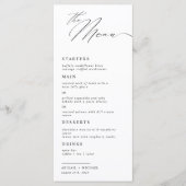 Moderne Elegante Script Calligrafie Trouwdiner Menu (Voorkant)