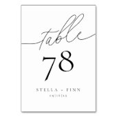 Moderne Elegante Script Chic Tafelnummer Bruiloft (Voorkant)