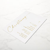Moderne Elegante Script Doop Goud Folie Uitnodiging (Gedraaid)