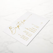 Moderne Elegante Script Doop Goud Folie Uitnodiging (Gedraaid)