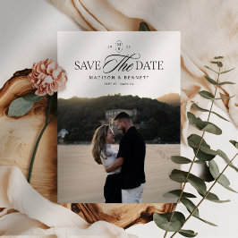 Moderne Elegante Script Dubbelzijdige Foto Save The Date