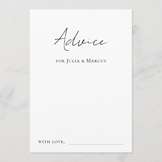 Moderne Elegante Script Eenvoudige Minimale Gewone Advieskaart (Voorkant)