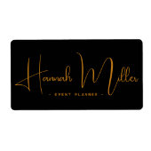 Moderne Elegante Script Evenement QR Code Zakelijk Etiket (Voorkant)