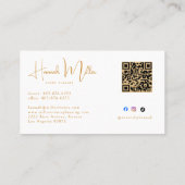 Moderne Elegante Script Evenement QR Code Zakelijk Visitekaartje (Achterkant)
