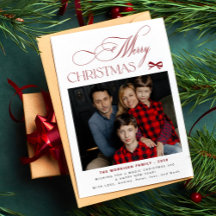 Moderne elegante script familiefoto Prettig kerstf