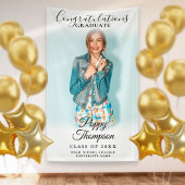 Moderne Elegante Script Foto Afstuderen Spandoek