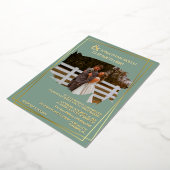 Moderne Elegante Script Foto Borstel Overlay Bruil Folie Uitnodiging (Gedraaid)