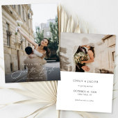 Moderne Elegante Script Foto Bruiloft Save the Dat Date