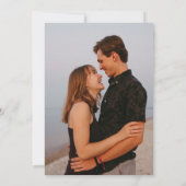 Moderne Elegante Script Foto Grappige Dinosaur Huw Save The Date (Achterkant)